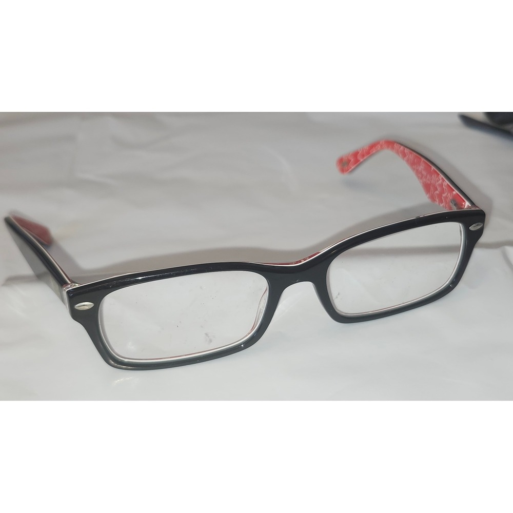 Ray-Ban RB 5206 2479 Black Red Logo Eyeglass Frames Only 52-18-140 Rectangular